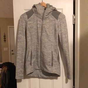 Athleta hooded gray zip up sweatshirt